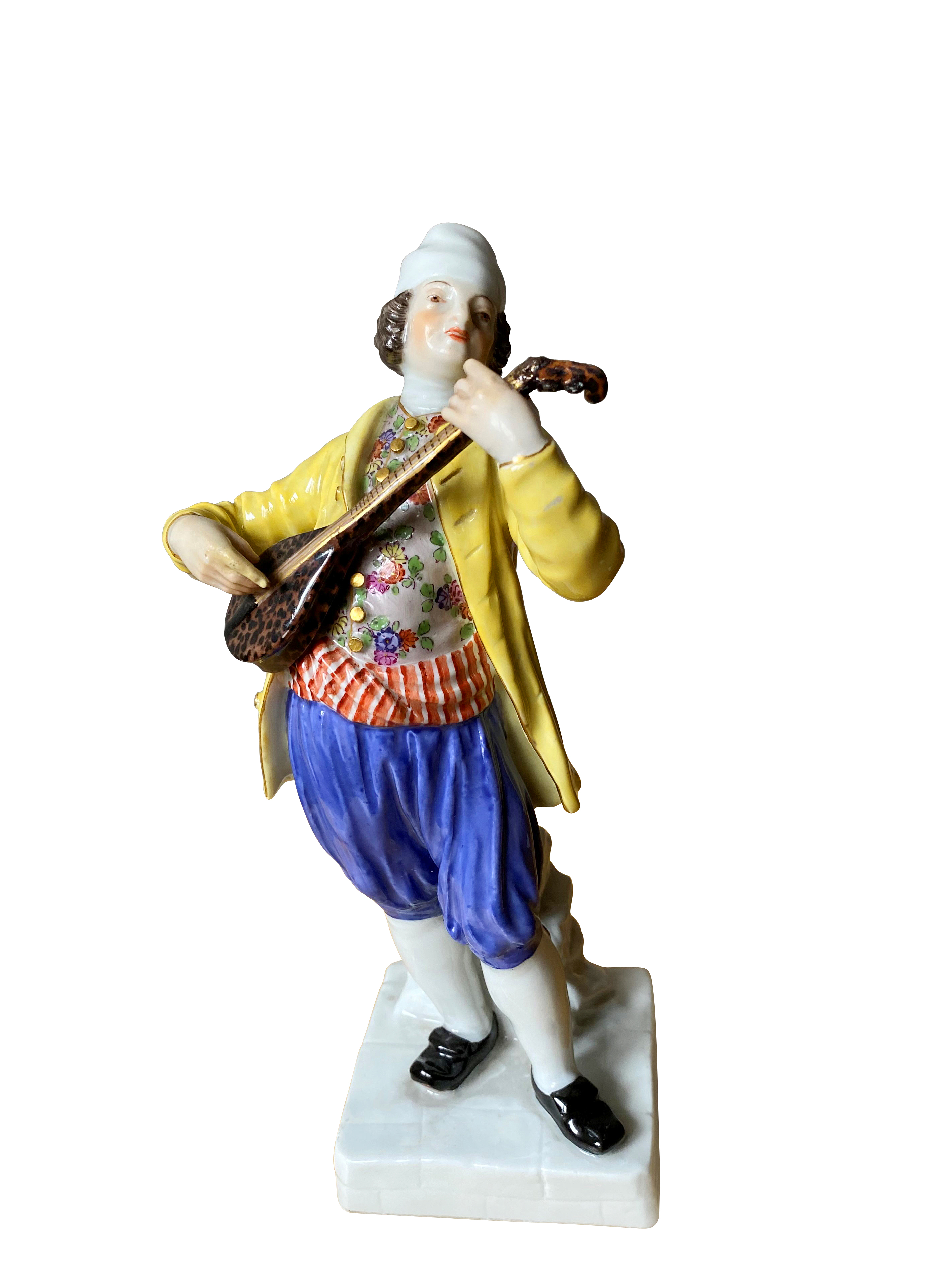 A 19th century Meissen porcelain Greek musician from Kefalonia (Cephalonia).
