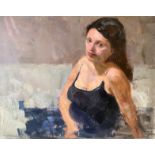 Dimitris Sarasitis (Greek, born 1963) (AR), Woman, 2003, oil on canvas, 80 x 100 cm