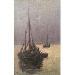 Paul VAN DE VENNE (1870-1954)Barques au repos