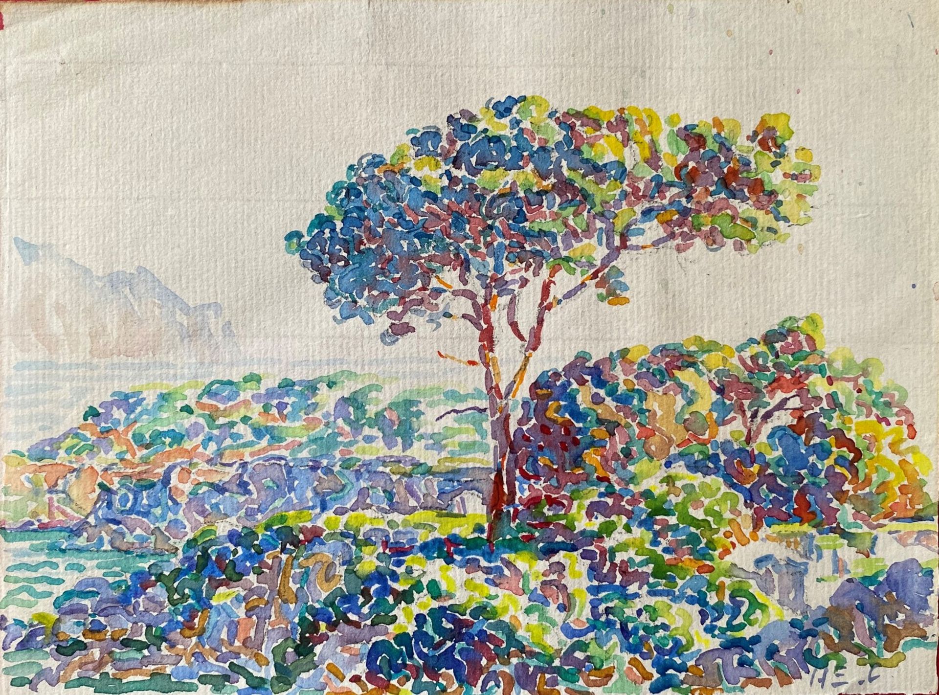 Henri Edmond CROSS (1856-1910), Attribué àPaysage