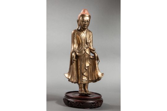 BUDDHA DEBOUT . Birmanie. Royaume de Mandalay. 19 ème siècle. 48cm. - Bild 1 aus 4