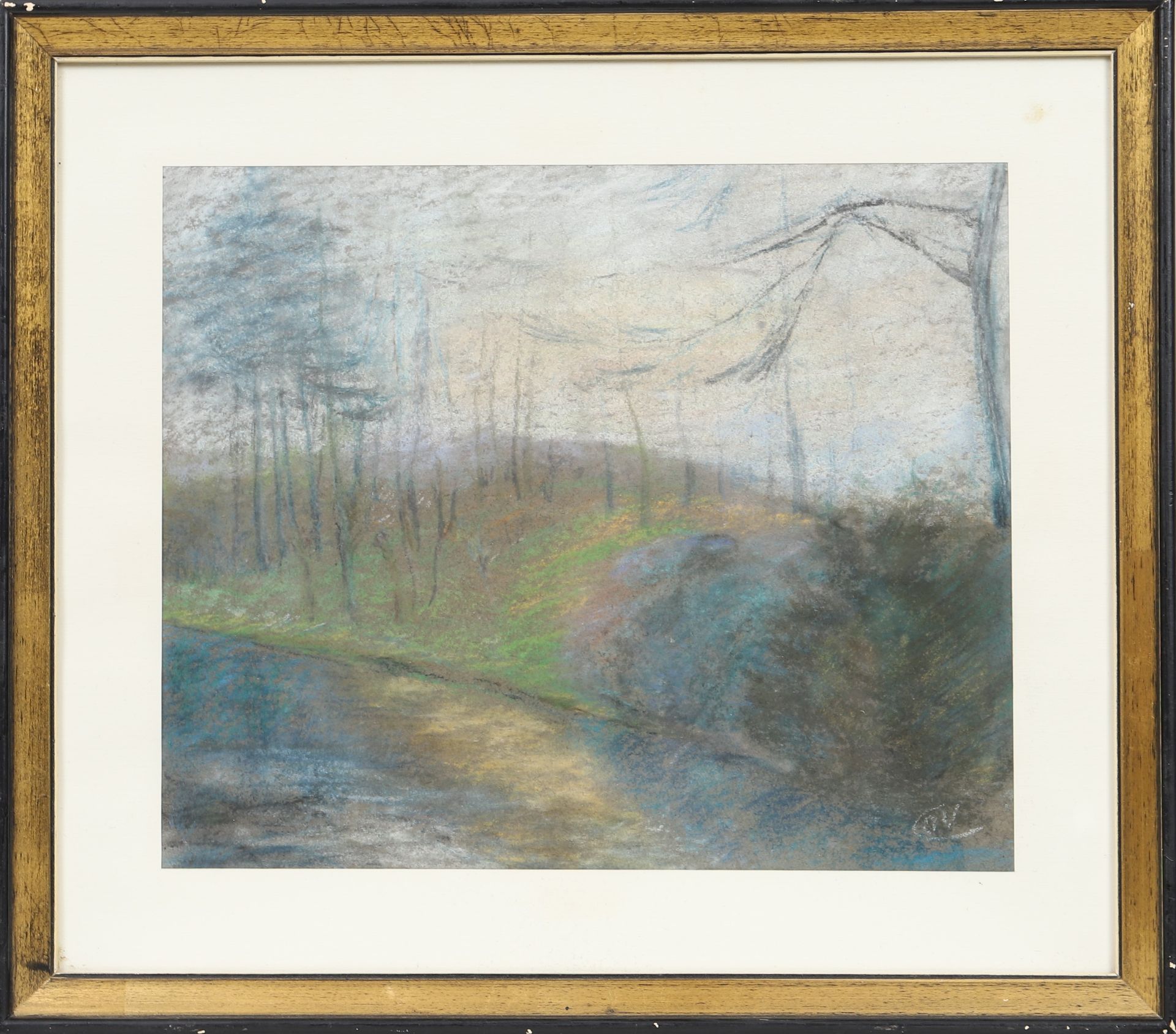 Forêt Pastel sur papier signé en bas à droite représentant une forêt. Encadré [...]