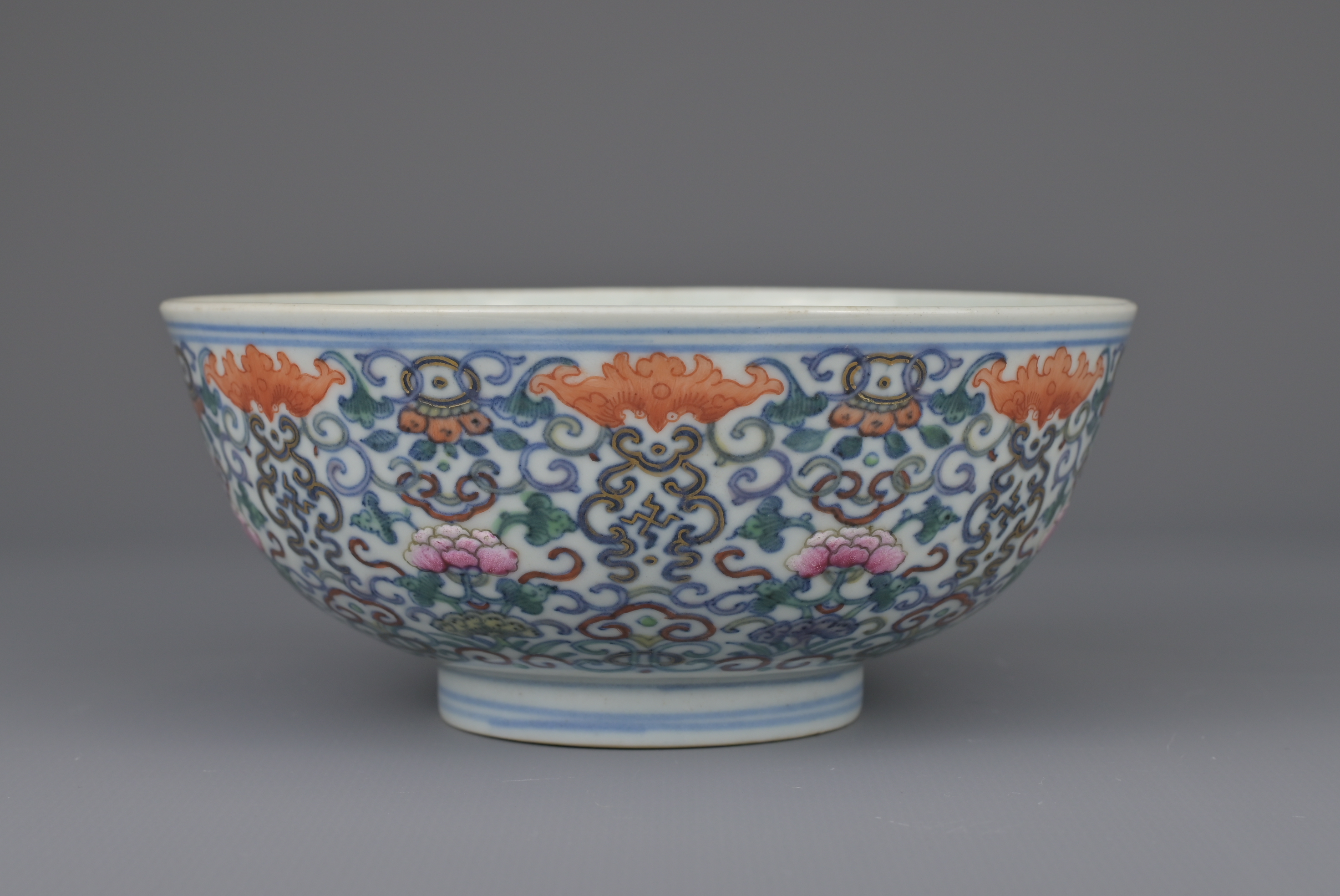 FINE CHINESE DOUCAI PORCELAIN BOWL, JIAQING MARK AND PERIOD, EARLY 19th CENTURY - Image 2 of 9