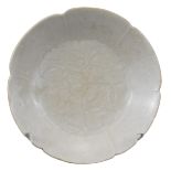 CHINESE FOLIATE SHAPED QINGBAI PORCELAIN DISH, SONG DYNASTY