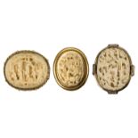 THREE CHINESE CARVED IVORY BROOCHES, CANTONESE 19th CENTURY