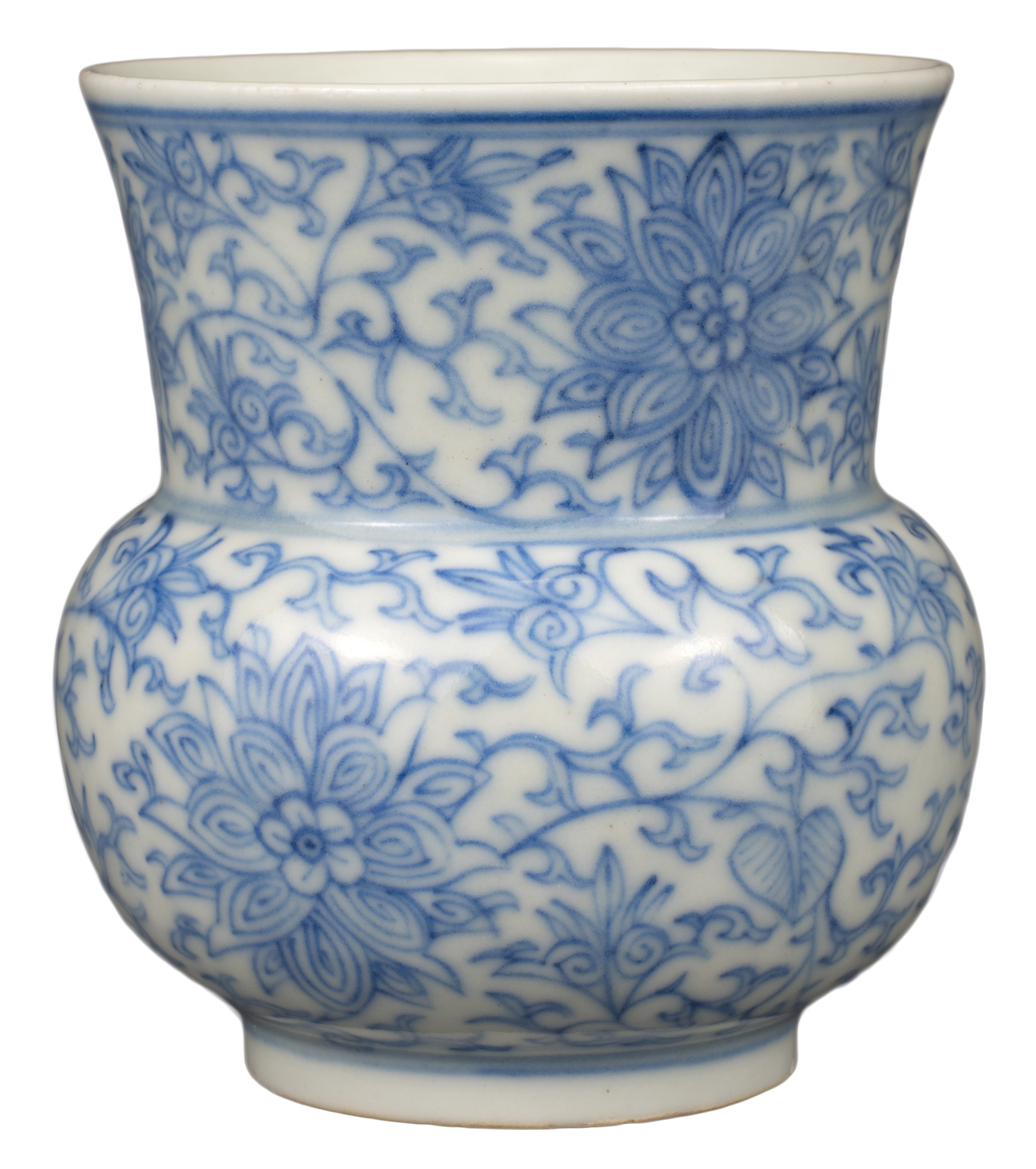 CHINESE BLUE AND WHITE PORCELAIN SPITTOON ‘ZHADOU’, JIAQING PERIOD, EARLY 19th CENTURY