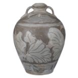 CHINESE CIZHOU SGARFFITO POTTERY JAR, SHANXI PROVINCE, JIN DYNASTY