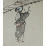 FINE JAPANESE SHIJO SCHOOL DRAWING BY DOZAN, LATE EDO PERIOD