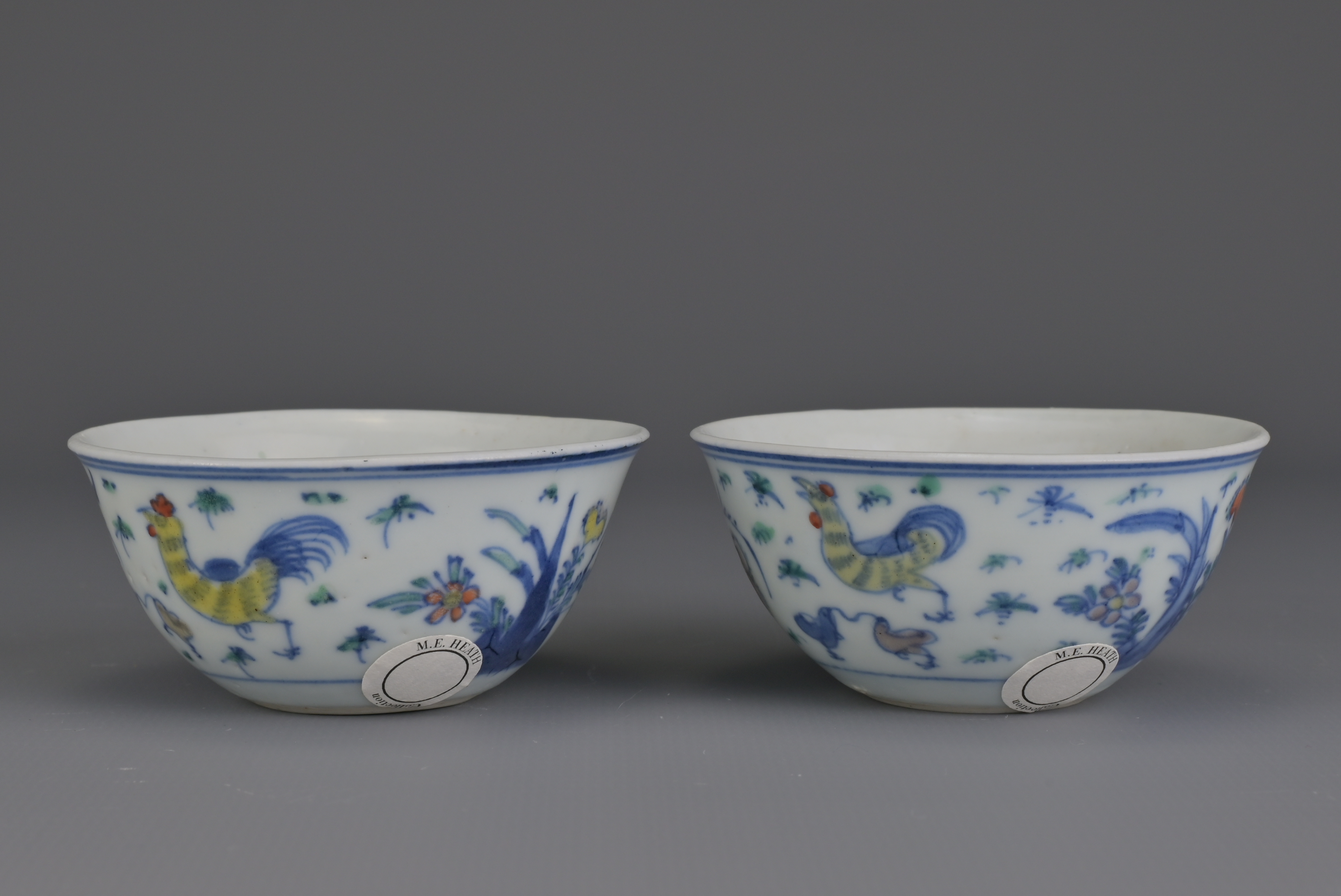 PAIR OF CHINESE DOUCAI PORCELAIN ‘CHICKEN’ CUPS, KANGXI PERIOD, 18th CENTURY - Image 4 of 8