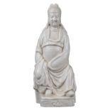 CHINESE BLANC DE CHINE PORCELAIN FIGURE OF GUANDI, 17/18th CENTURY