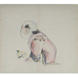 FINE JAPANESE SHIJO BRUSH DRAWING ATTRIBUTED TO ONISHI CHINNEN 1792-1851