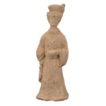 CHINESE HAN SICHUAN POTTERY FIGURE OF A LADY