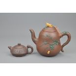 TWO CHINESE YIXING TEA POTS