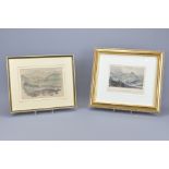 TWO FRAMED LITHOGRAPHIC PRINTS OF HONG KONG AND KOWLOON