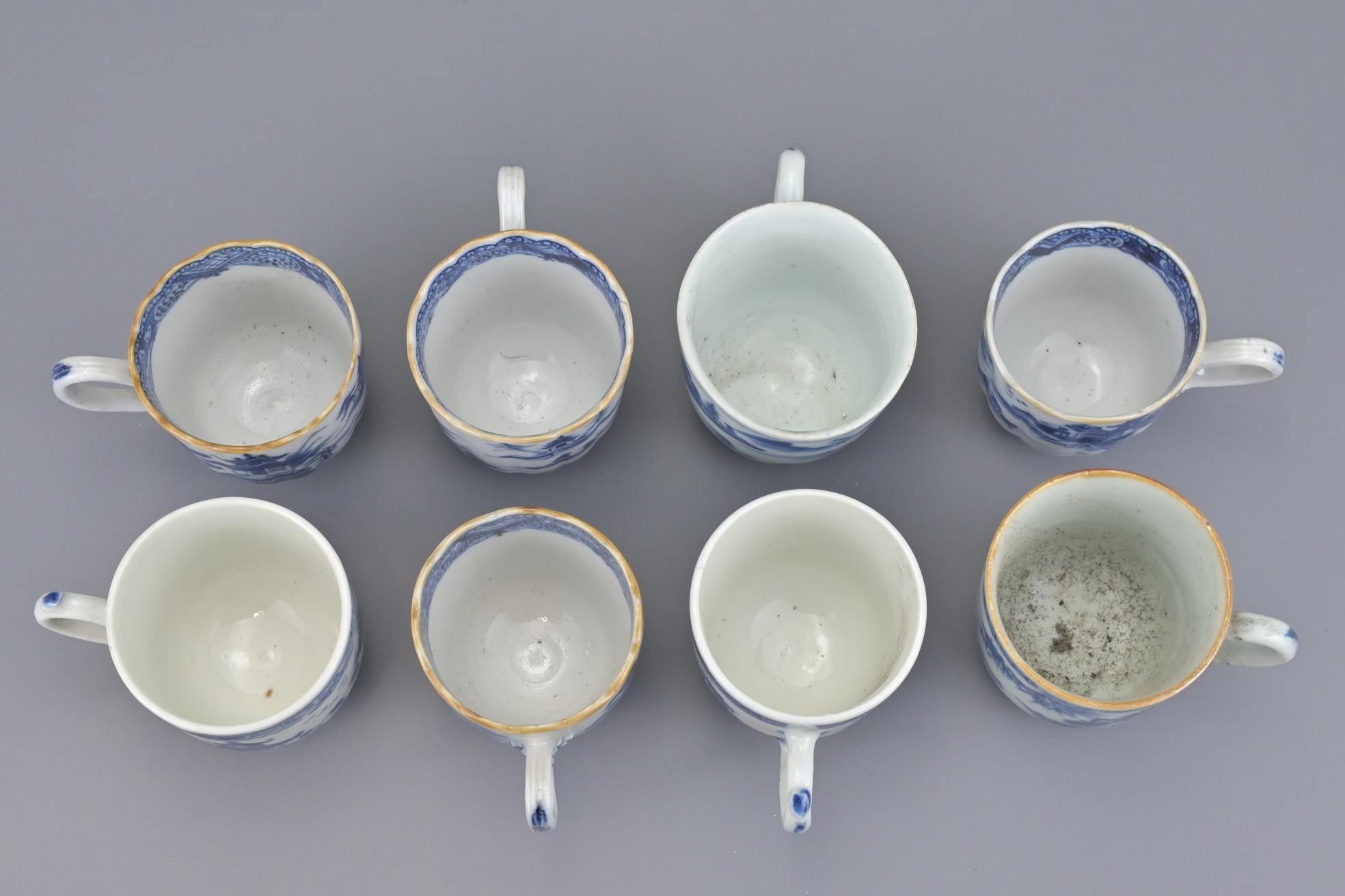 EIGHT CHINESE BLUE AND WHITE PORCELAIN COFFEE CUPS - Image 2 of 4