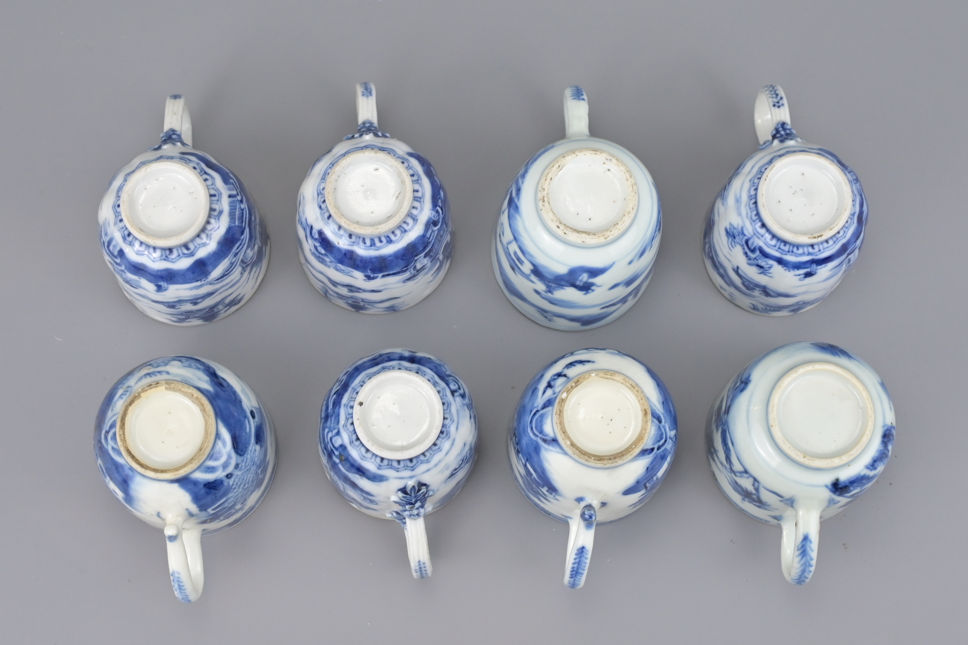 EIGHT CHINESE BLUE AND WHITE PORCELAIN COFFEE CUPS - Image 3 of 4