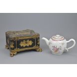 A CHINESE 19TH CENTURY LACQUER TEA CADDY