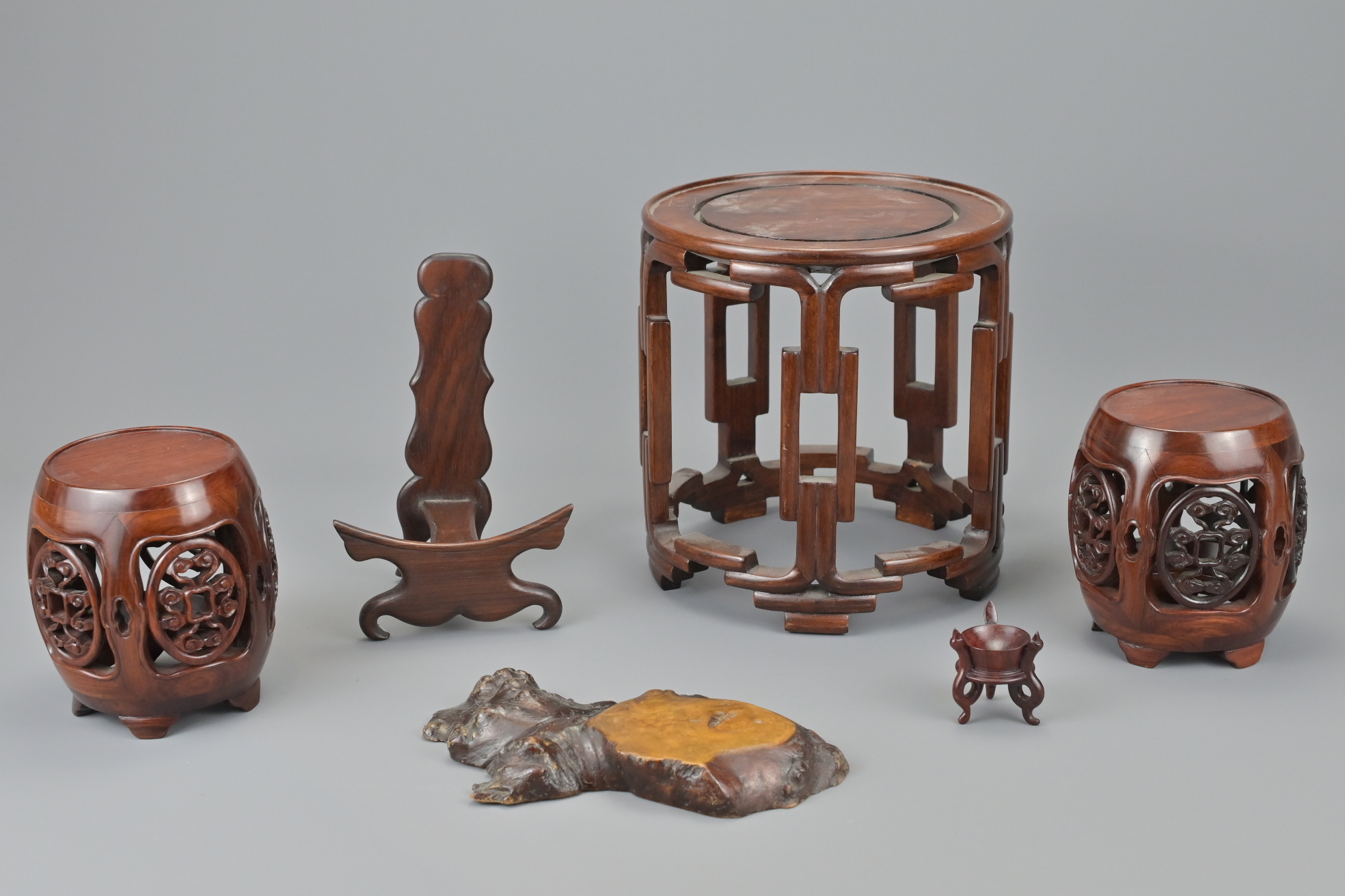 A GROUP OF CHINESE HARD WOOD STANDS