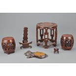 A GROUP OF CHINESE HARD WOOD STANDS