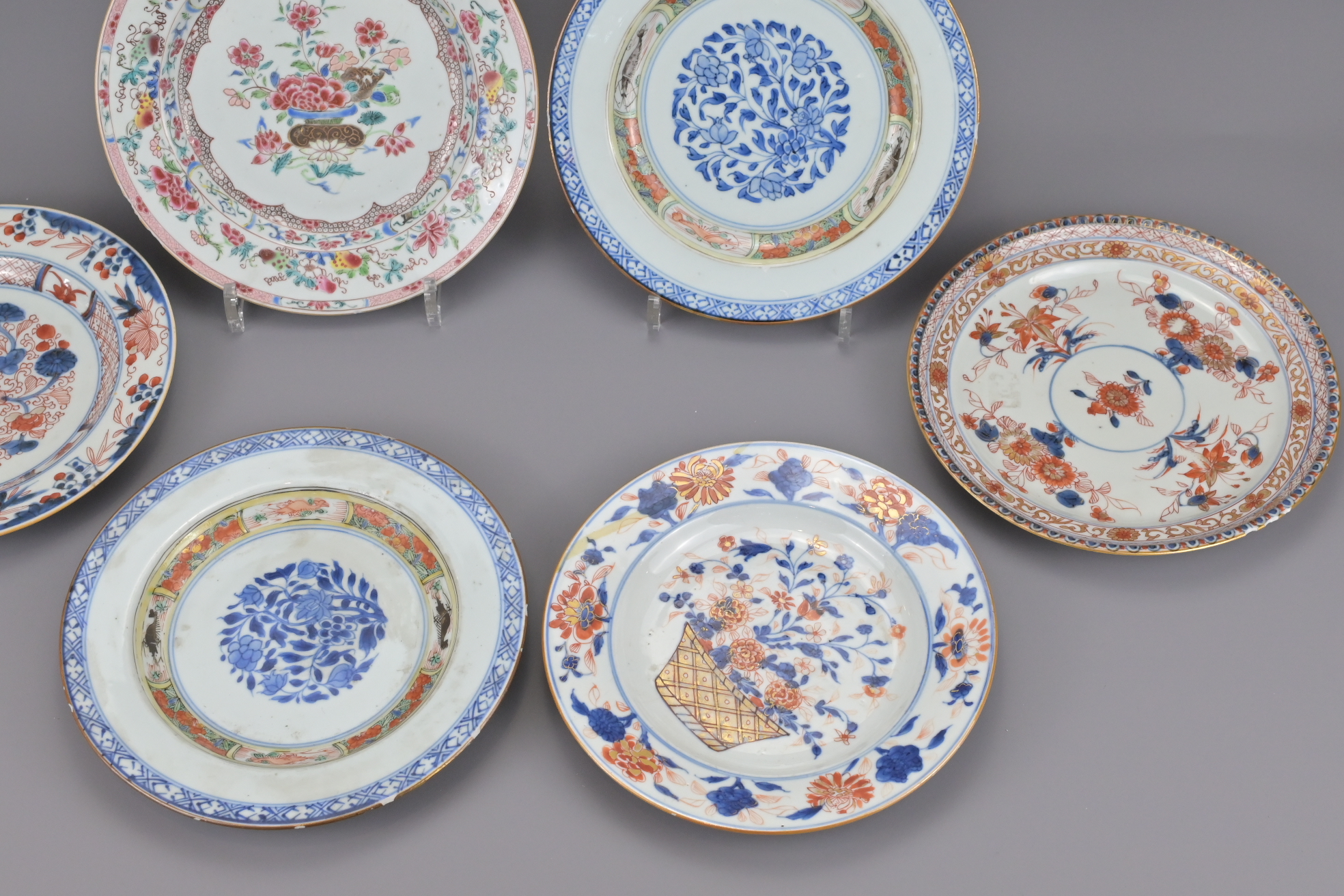 SIX CHINESE FAMILLE ROSE EXPORT PORCELAIN PLATES - Image 3 of 7