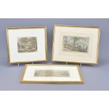 THREE GLIT FRAMED LITHOGRAPHIC PRINTS OF 19TH CENTURY SCENES OF MACAU