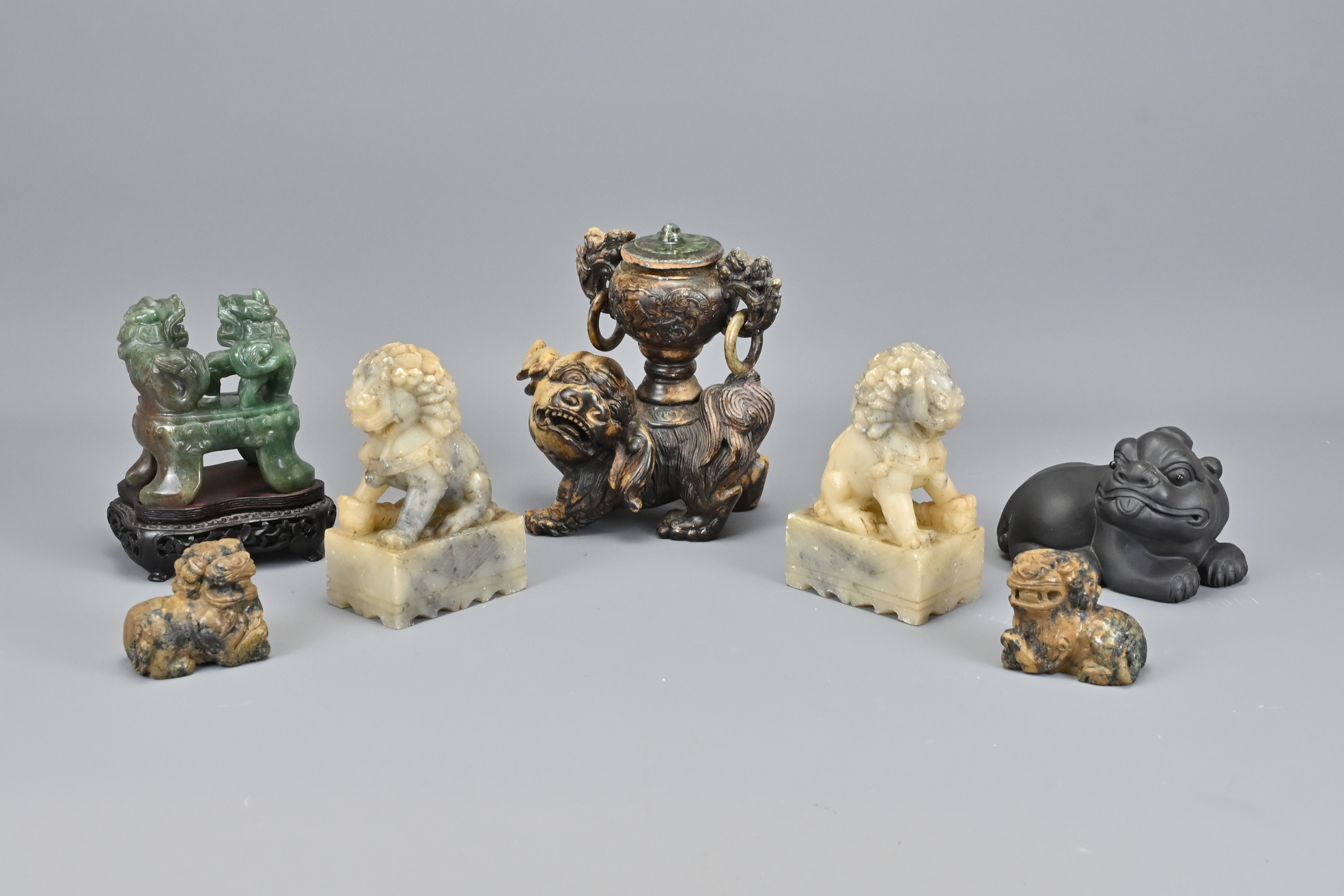 Six Various Carved Stone Items