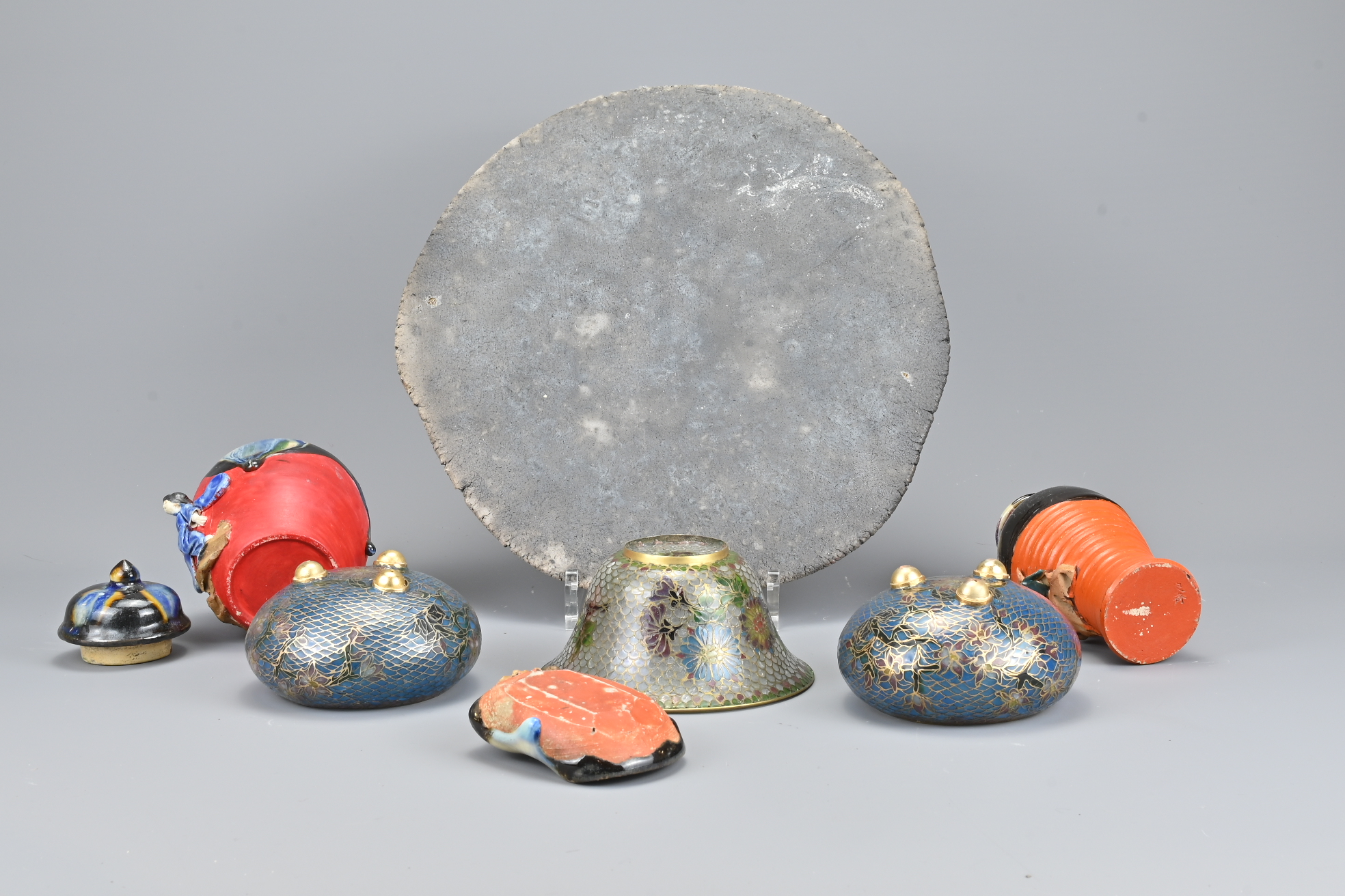 An Assortment Of Japanese Pottery and Cloisonne It - Image 2 of 2