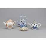 Four Various Oriental Porcelain Teapots