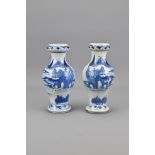 A Pair Chinese Blue and White Vases