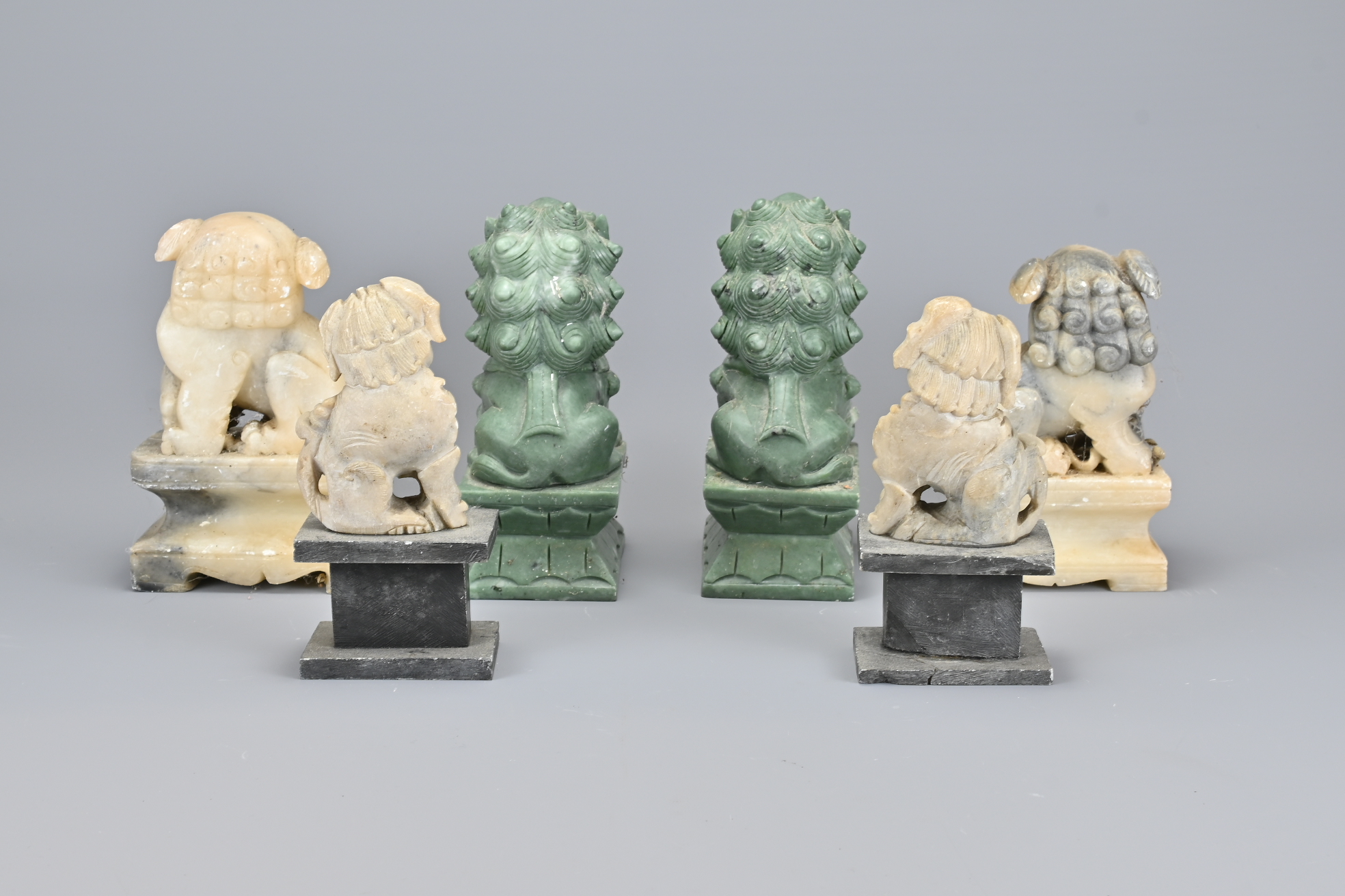 Three Pairs of Vintage Chinese Carved Soapstone Li - Image 2 of 2