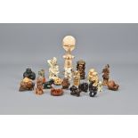 Twenty-Two Various Carved Stone items