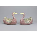 A Pair of Vintage Chinese Porcelain Covered Tureen