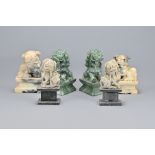 Three Pairs of Vintage Chinese Carved Soapstone Li