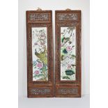 A Pair Of Vintage Chinese Painted Porcelain Plaque