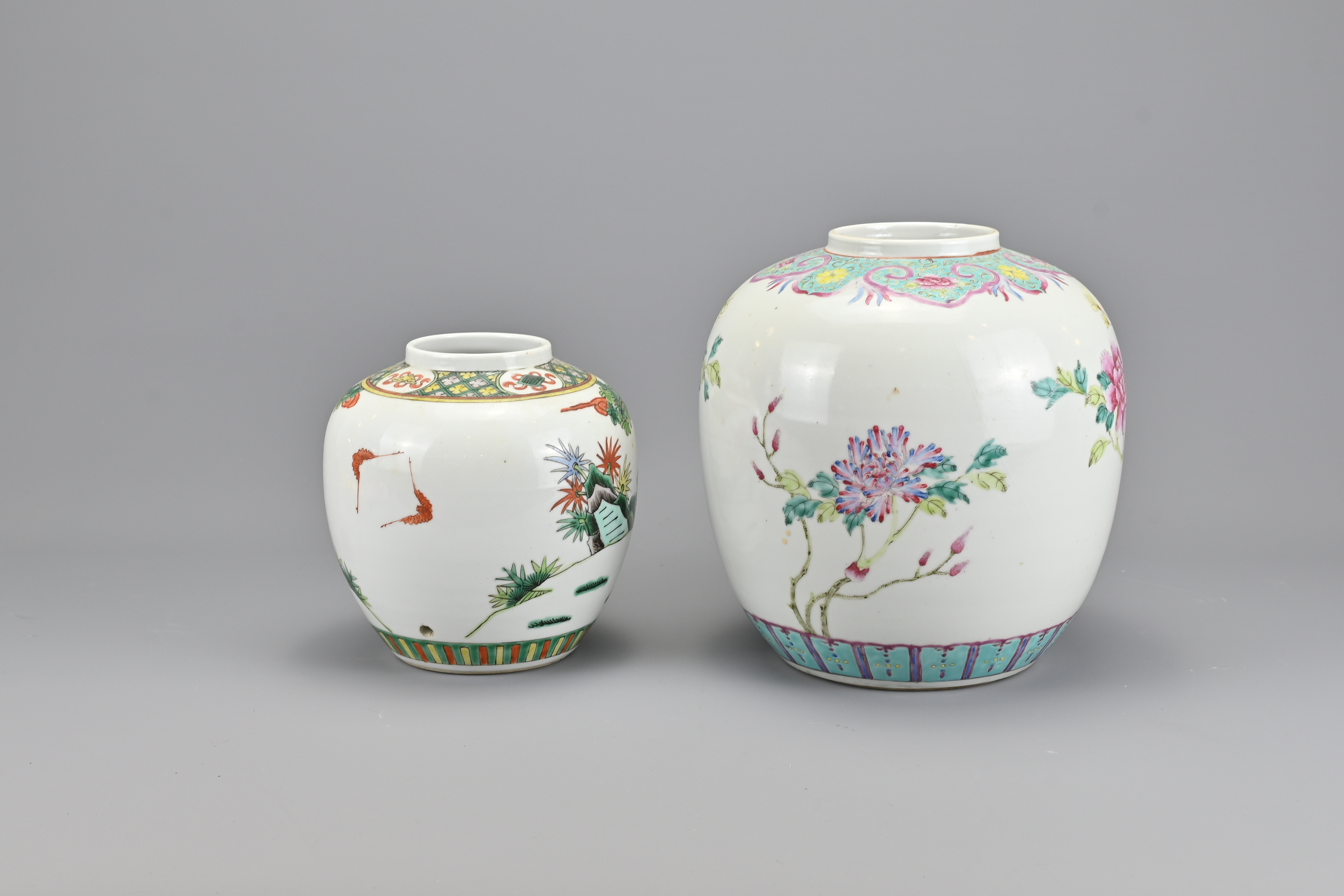 Two 19th Century Chinese Famille Rose Porcelain Ja - Image 2 of 3