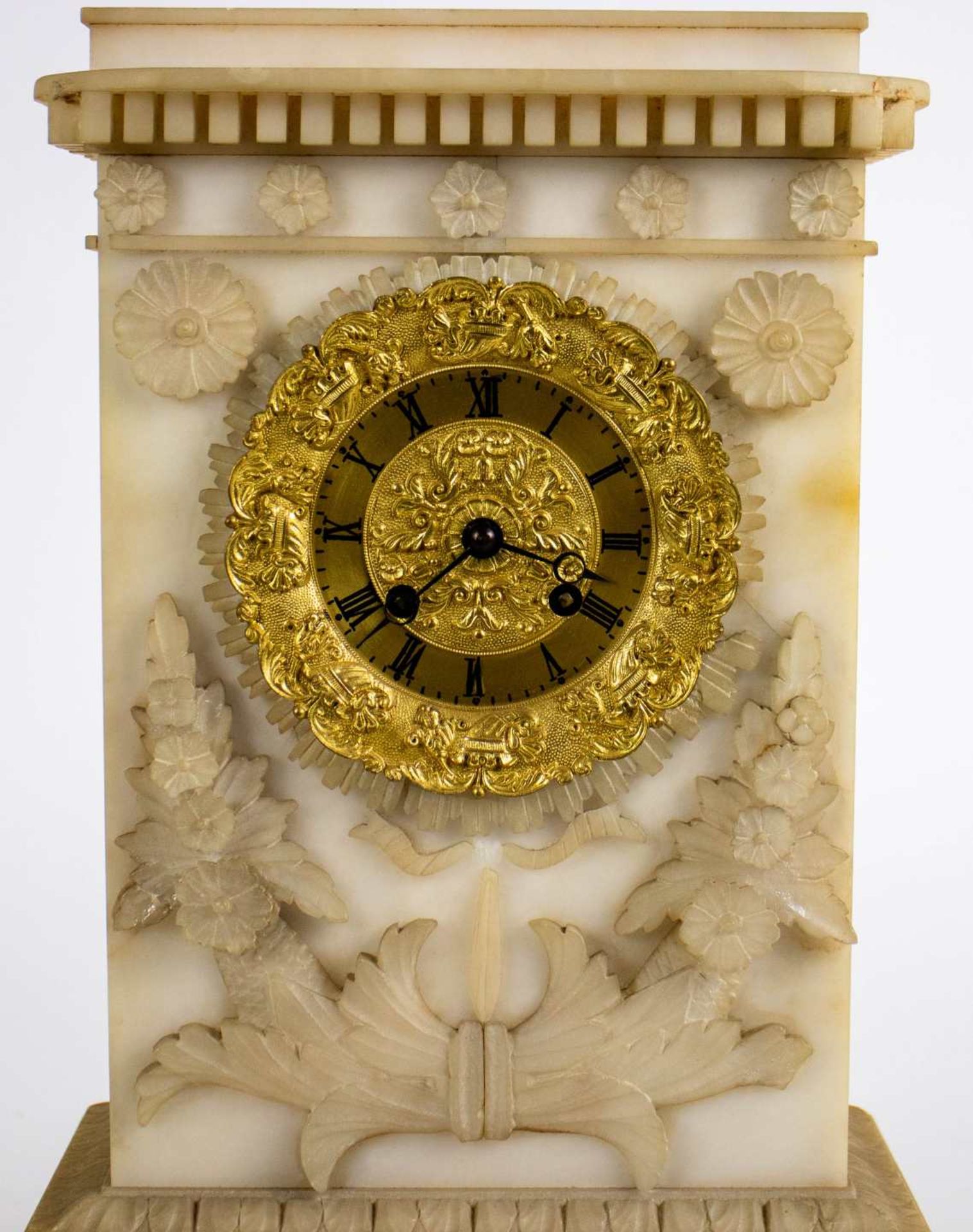 Louis Philippe alabaster clock ca 1840 - Bild 3 aus 4