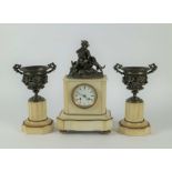 Fireplace clock Larzet with 2 vases