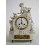 French Louis XVI biscuit mantel clock ca 1780
