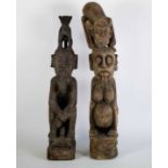 Lot with 2 African wooden statues
