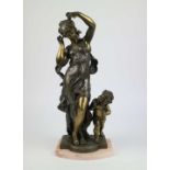 Artificial bronze Mother with child