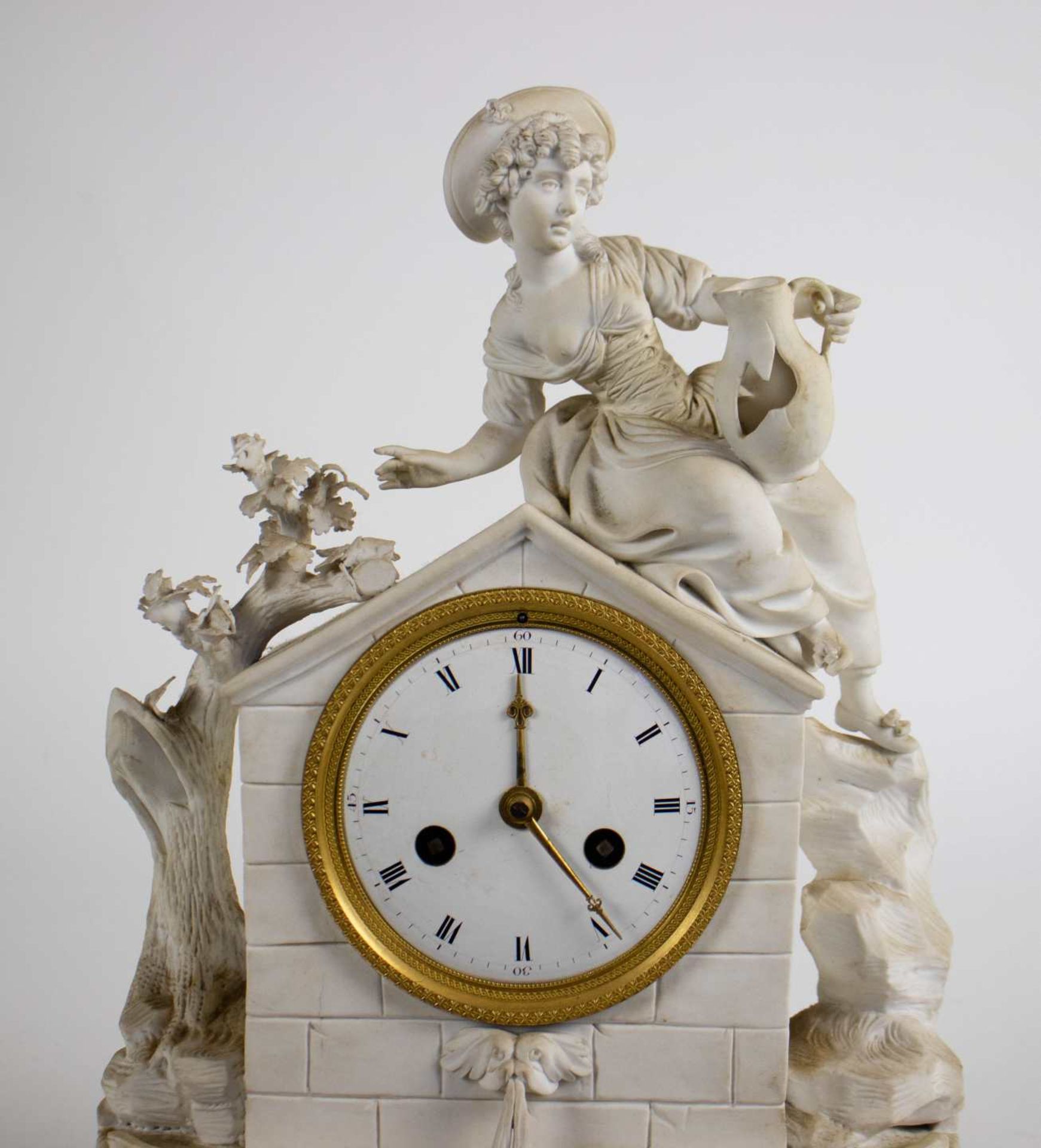 French Louis XVI biscuit mantel clock ca 1780 - Bild 3 aus 4