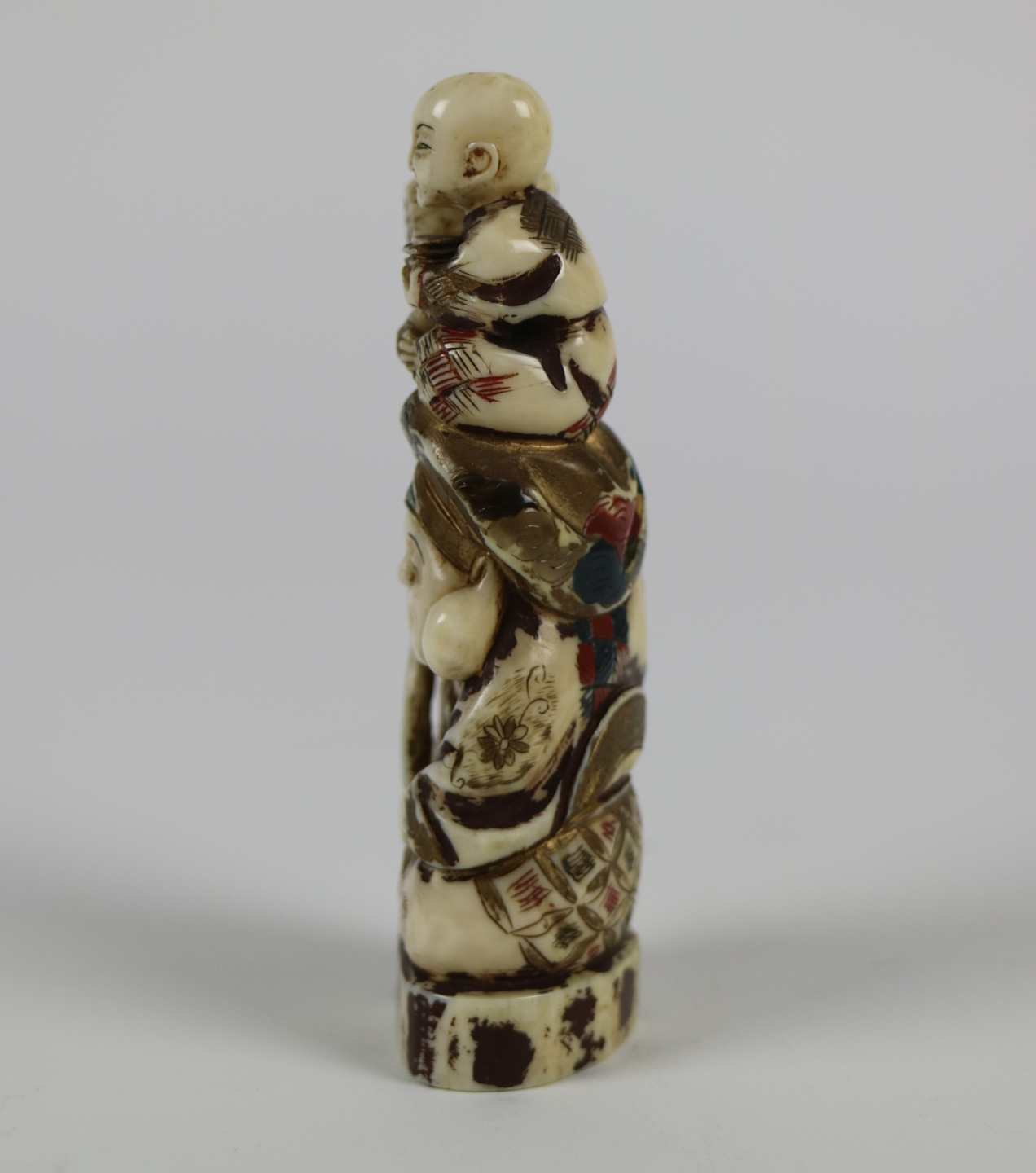 Carved hippopotamus tooth 'Hutei' KYOTO - Image 2 of 5