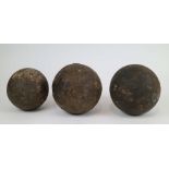 Lot of 3 old cannon balls