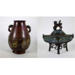 Japanese pot + champlevee incense burner