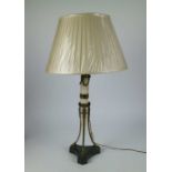 19th century lamp with ivory tooth and bronze fittings