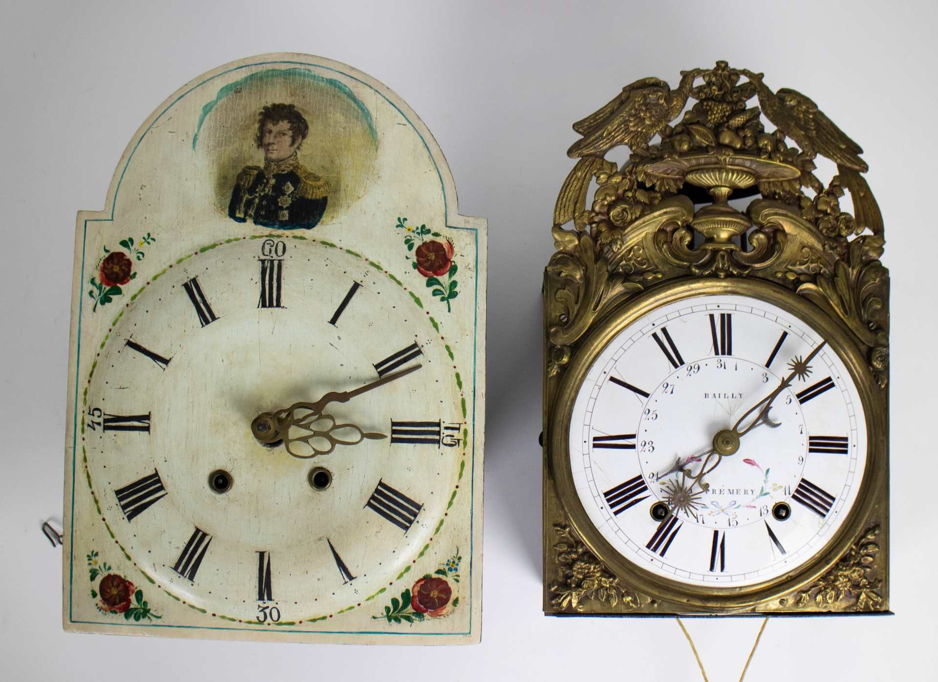 Black forest clock and French Charles X comtoise clock ca 1824