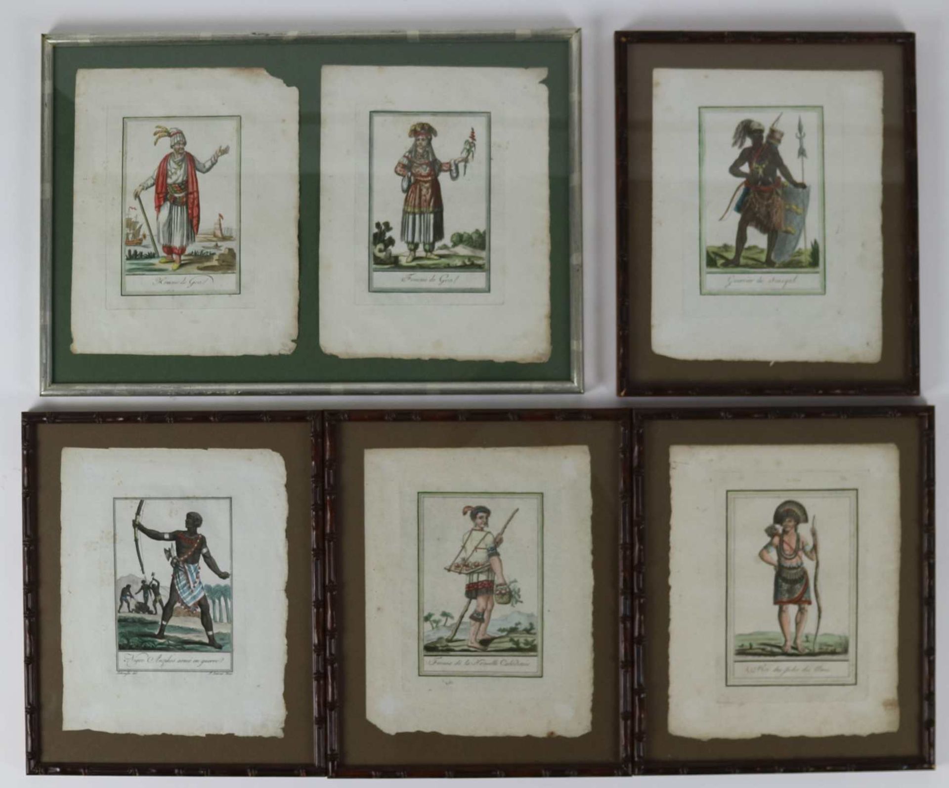 Lot of hand-colored etchings from a graphic book