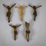 Lot with 5 crucifixes
