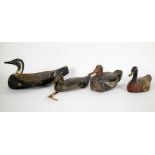 Lot with 4 wooden antique decoy ducks