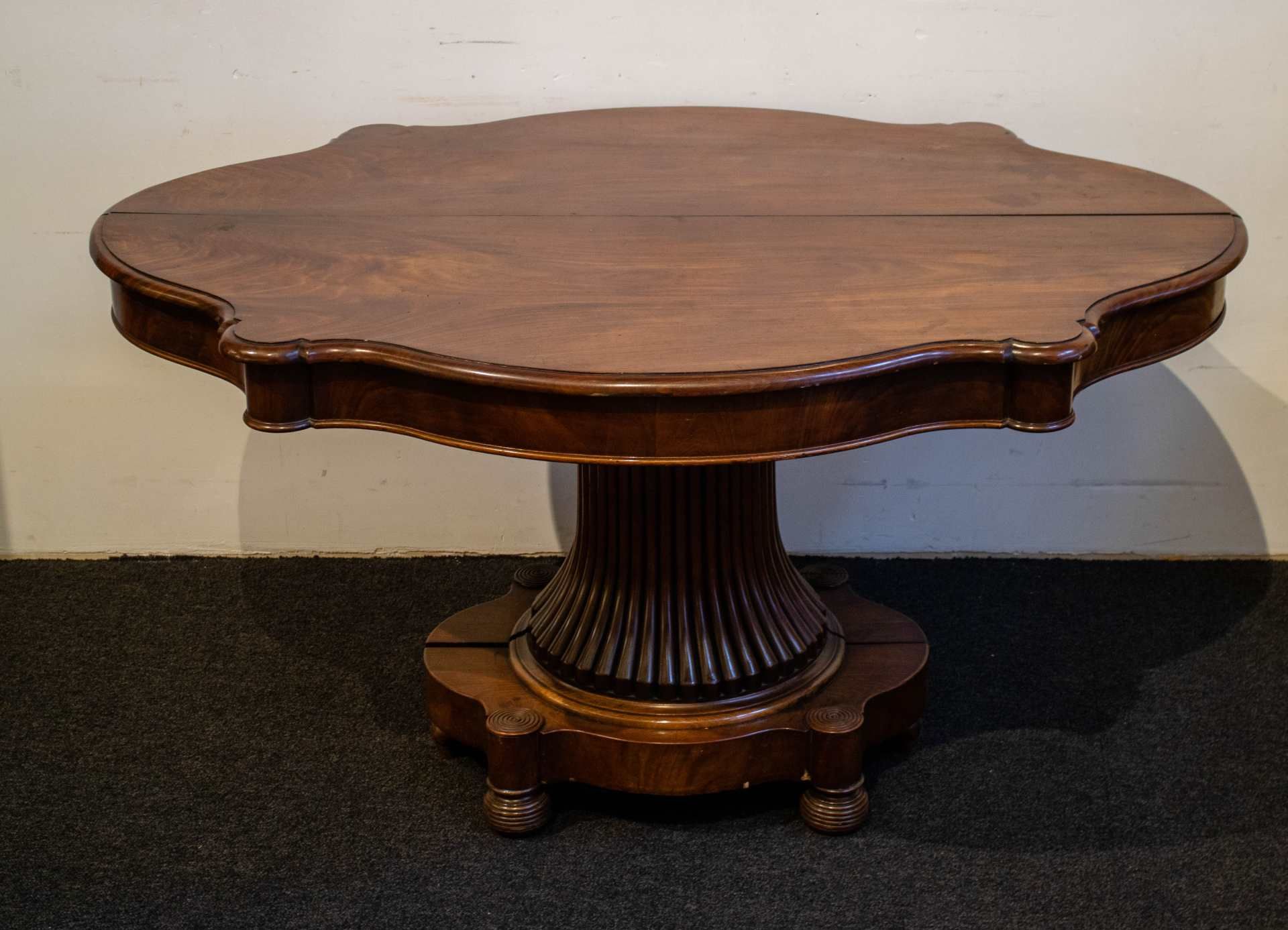 Violin table with 4 Louis Philippe chairs - Image 2 of 4